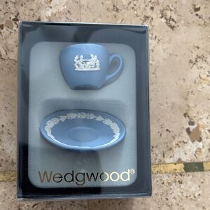 Wedgwood Blue and White Miniature Cup and Saucer